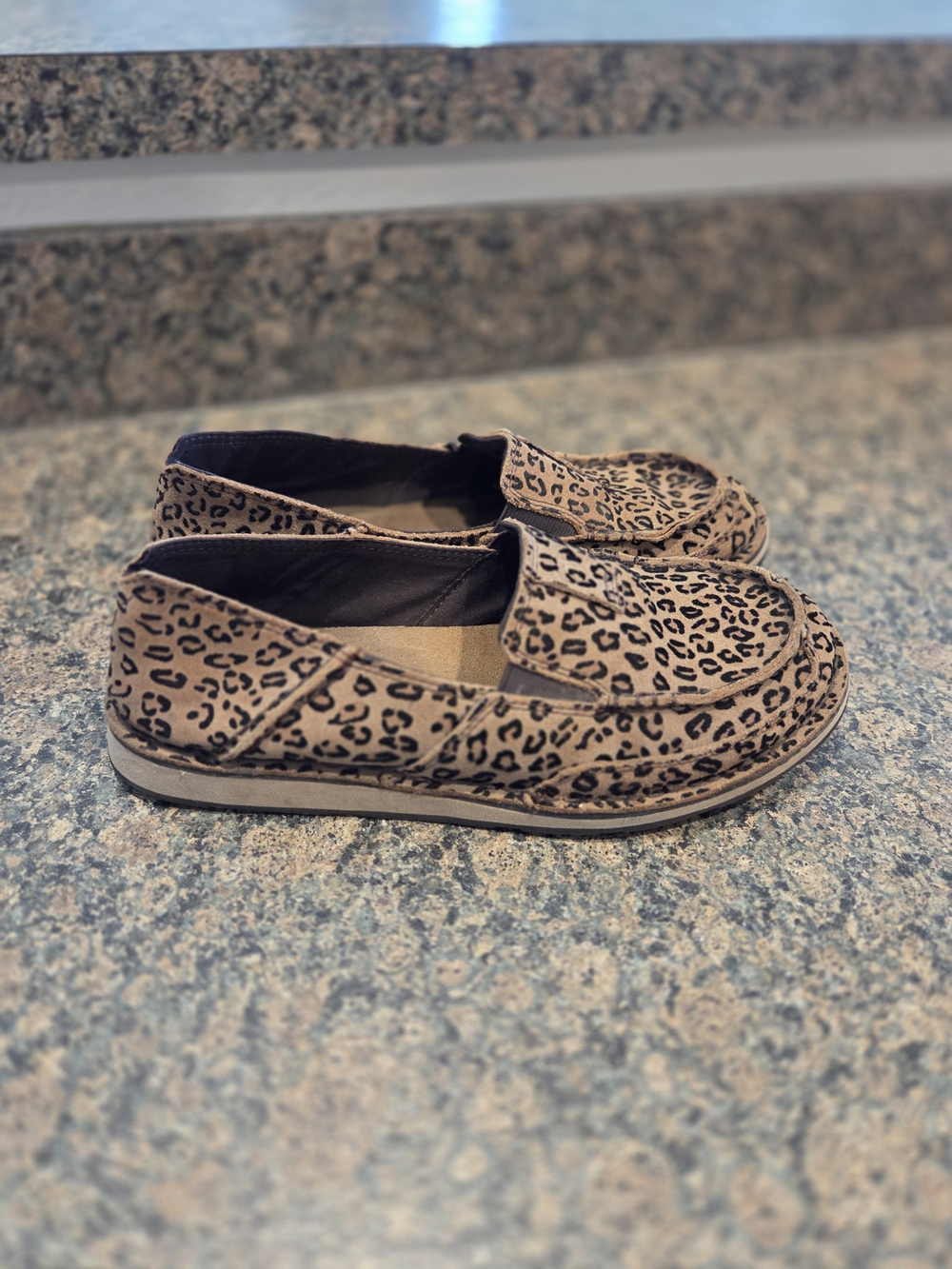 Ariat Leopard Print Slip-On Loafers - Brown